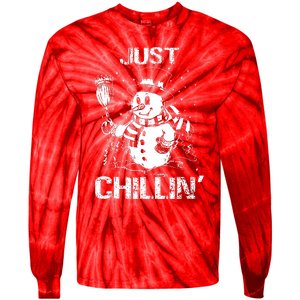 Merry Christmas Just Chillin Snowman Family Matching Pajama Tie-Dye Long Sleeve Shirt