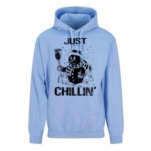 Merry Christmas Just Chillin Snowman Family Matching Pajama Unisex Surf Hoodie