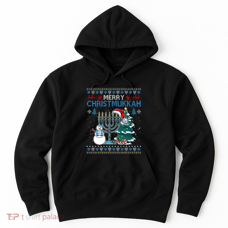 Merry Christmukkah Jewish Hanukkah Christmas Ugly Hoodie