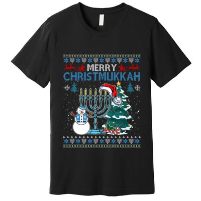 Merry Christmukkah Jewish Hanukkah Christmas Ugly Premium T-Shirt