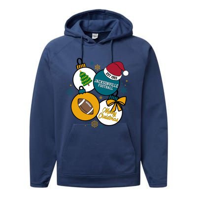 Merry Christmas Jacksonville Football Est 1993 Performance Fleece Hoodie