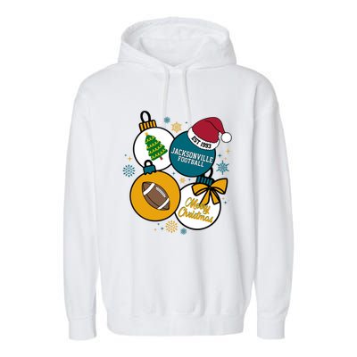 Merry Christmas Jacksonville Football Est 1993 Garment-Dyed Fleece Hoodie