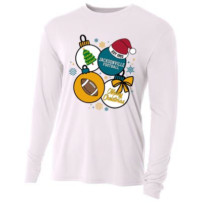 Merry Christmas Jacksonville Football Est 1993 Cooling Performance Long Sleeve Crew