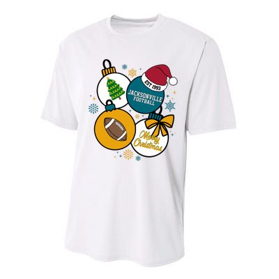 Merry Christmas Jacksonville Football Est 1993 Performance Sprint T-Shirt