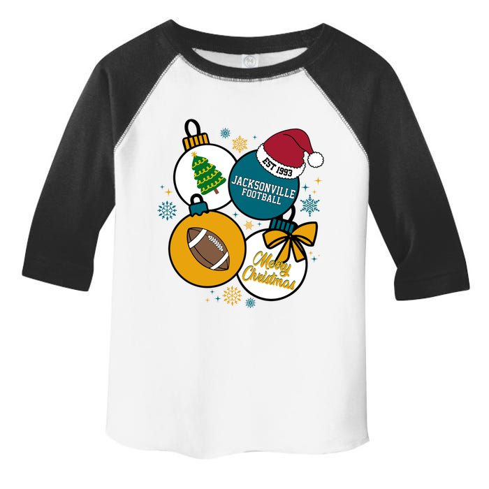 Merry Christmas Jacksonville Football Est 1993 Toddler Fine Jersey T-Shirt