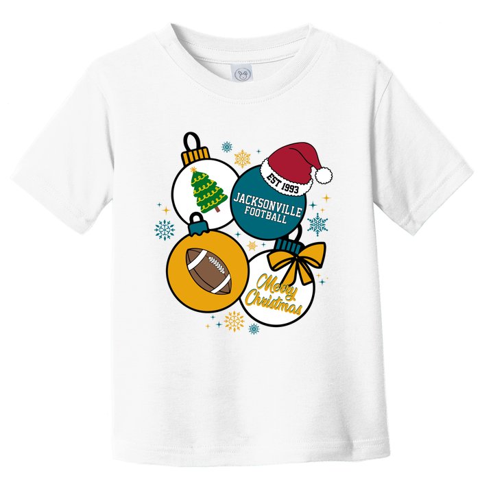 Merry Christmas Jacksonville Football Est 1993 Toddler T-Shirt