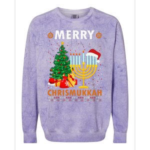 MERRY CHRISMUKKAH Jewish Christmas Hanukkah Chanukah Colorblast Crewneck Sweatshirt