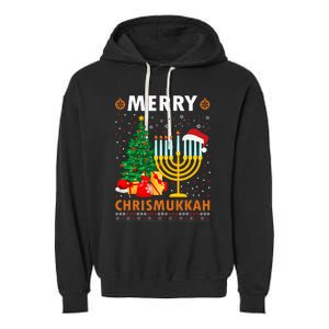 MERRY CHRISMUKKAH Jewish Christmas Hanukkah Chanukah Garment-Dyed Fleece Hoodie