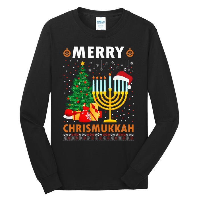 MERRY CHRISMUKKAH Jewish Christmas Hanukkah Chanukah Tall Long Sleeve T-Shirt