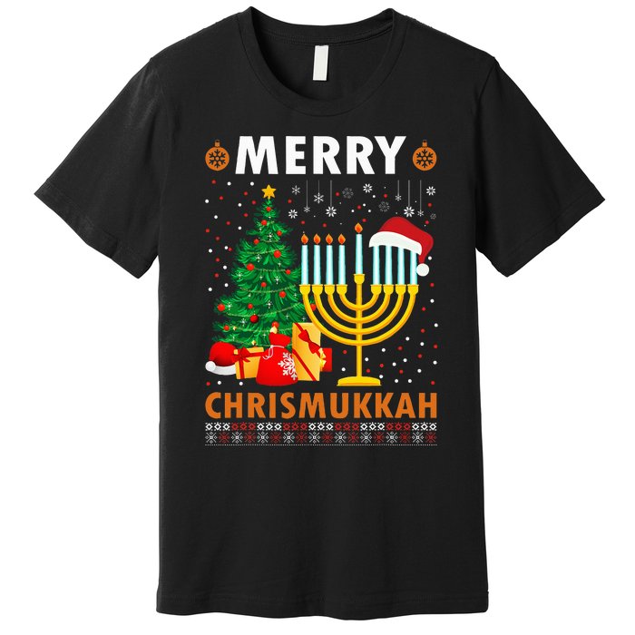 MERRY CHRISMUKKAH Jewish Christmas Hanukkah Chanukah Premium T-Shirt