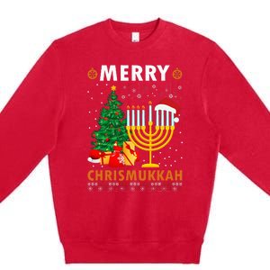 MERRY CHRISMUKKAH Jewish Christmas Hanukkah Chanukah Premium Crewneck Sweatshirt