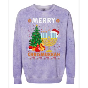 MERRY CHRISMUKKAH Jewish Christmas Hanukkah Chanukah  Colorblast Crewneck Sweatshirt