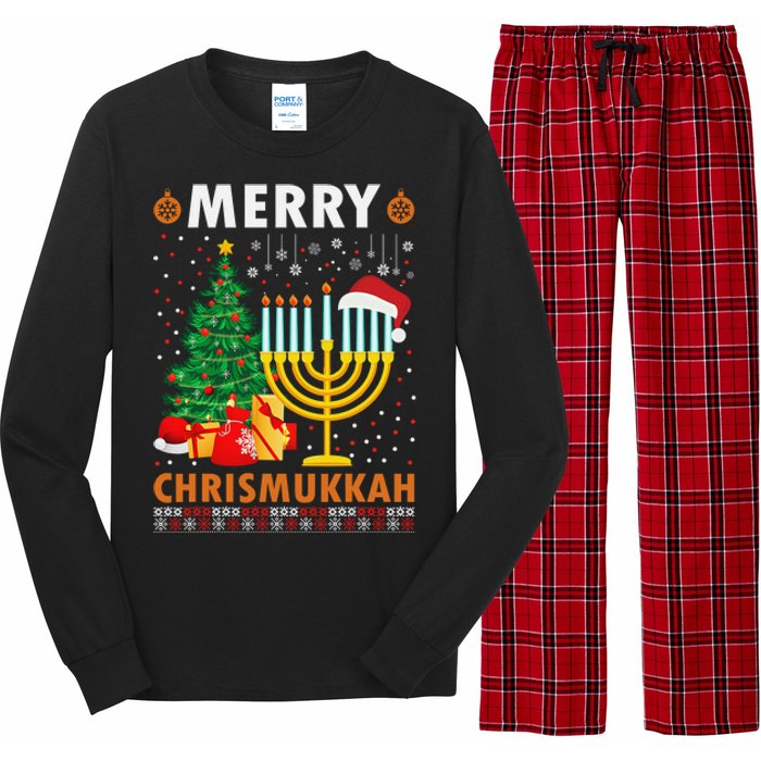 MERRY CHRISMUKKAH Jewish Christmas Hanukkah Chanukah  Long Sleeve Pajama Set