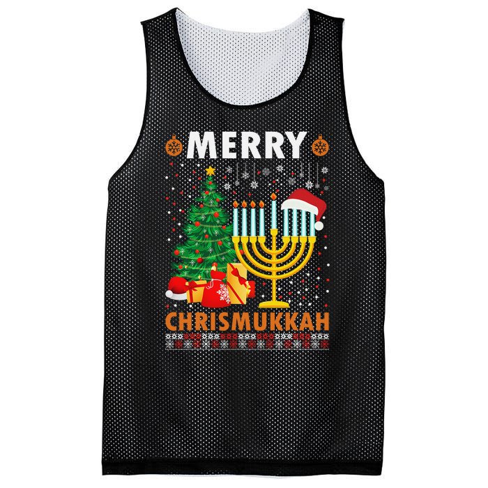 MERRY CHRISMUKKAH Jewish Christmas Hanukkah Chanukah  Mesh Reversible Basketball Jersey Tank