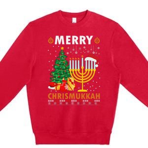 MERRY CHRISMUKKAH Jewish Christmas Hanukkah Chanukah  Premium Crewneck Sweatshirt