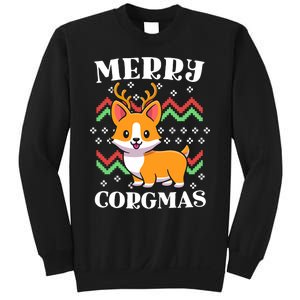 Merry Corgmas Kawaii Christmas Corgi Nerdy Ugly Christmas Sweatshirt