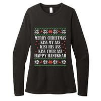 Merry Christmas K.iss My Ass His Ass Your Ass Happy Hanukkah Womens CVC Long Sleeve Shirt