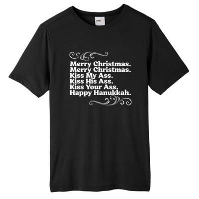 Merry Christmas K.iss My Ass Quote Christmas Vacation Tall Fusion ChromaSoft Performance T-Shirt