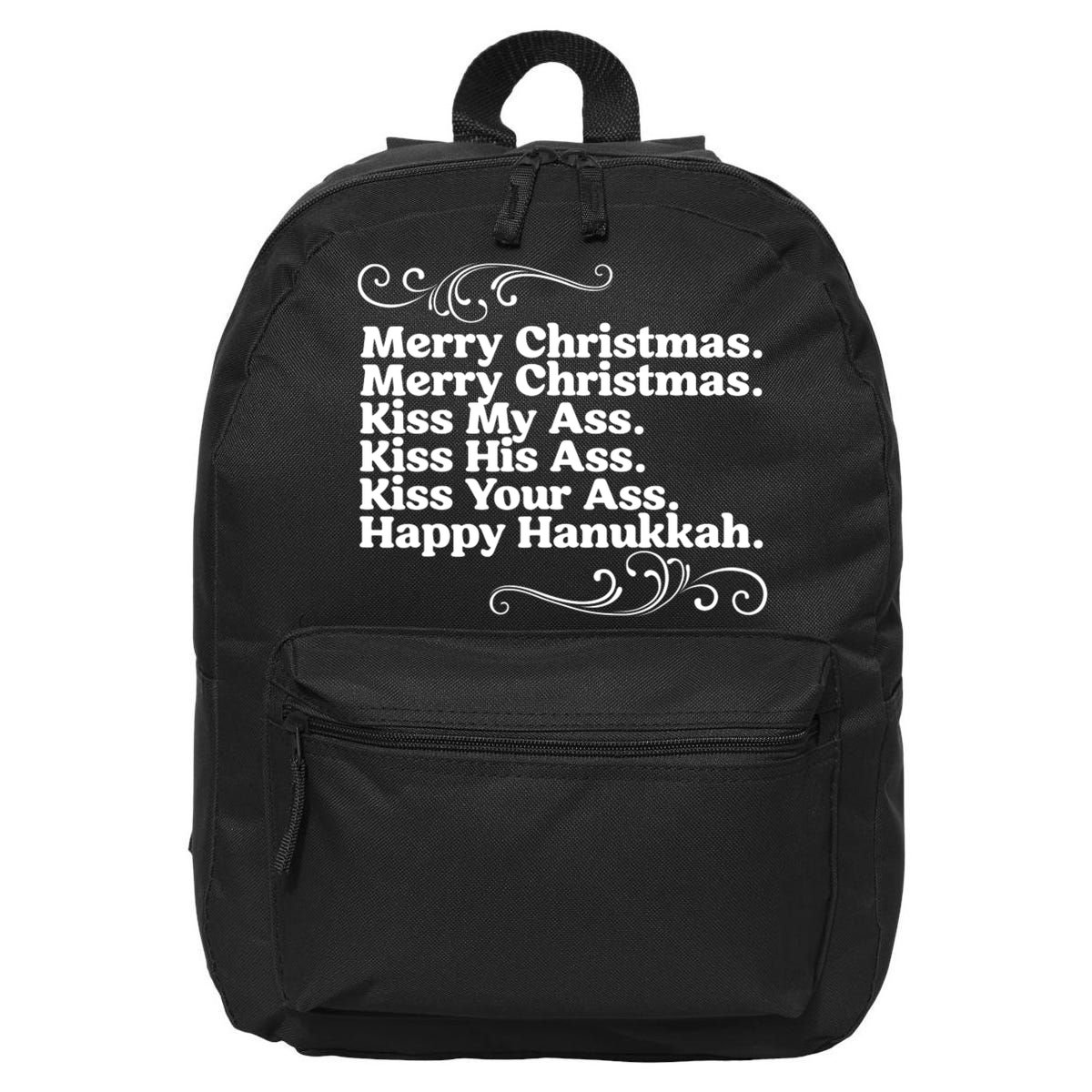 Merry Christmas K.iss My Ass Quote Christmas Vacation 16 in Basic Backpack
