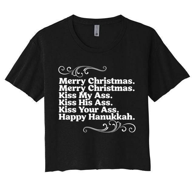 Merry Christmas K.iss My Ass Quote Christmas Vacation Crop Top