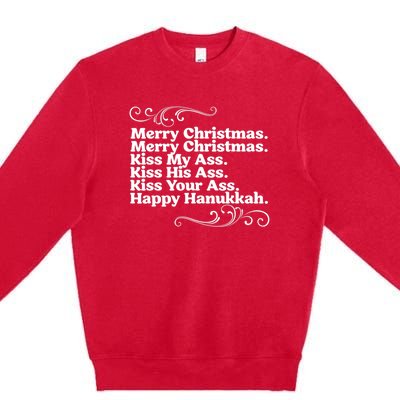 Merry Christmas K.iss My Ass Quote Christmas Vacation Premium Crewneck Sweatshirt