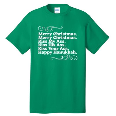 Merry Christmas K.iss My Ass Quote Christmas Vacation Tall T-Shirt