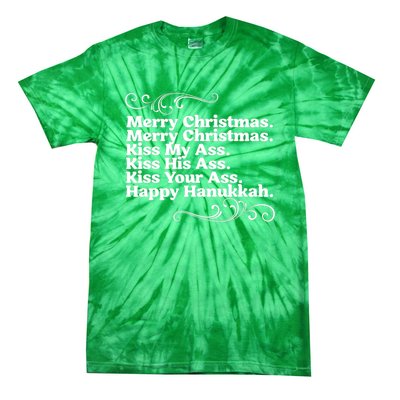 Merry Christmas K.iss My Ass Quote Christmas Vacation Tie-Dye T-Shirt