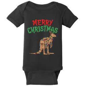 Merry Christmas Kangaroo Australian Australia Gift Baby Bodysuit