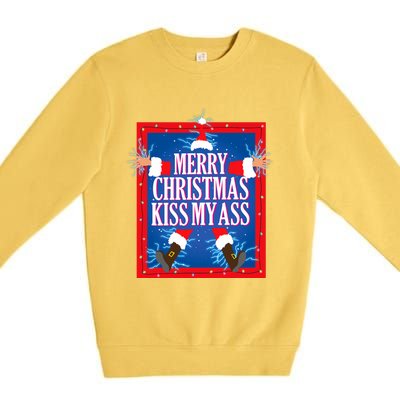 Merry Christmas Kiss My Ass Funny Christmas Vacation Movie Premium Crewneck Sweatshirt