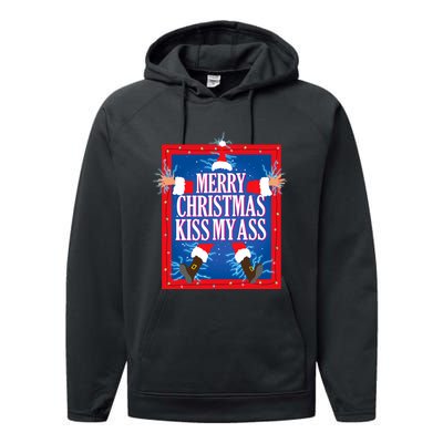 Merry Christmas Kiss My Ass Funny Christmas Vacation Movie Performance Fleece Hoodie