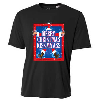 Merry Christmas Kiss My Ass Funny Christmas Vacation Movie Cooling Performance Crew T-Shirt