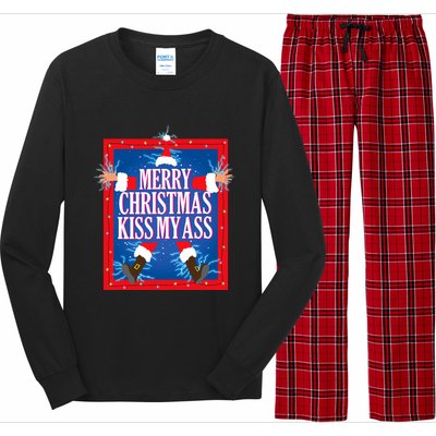 Merry Christmas Kiss My Ass Funny Christmas Vacation Movie Long Sleeve Pajama Set