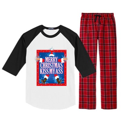 Merry Christmas Kiss My Ass Funny Christmas Vacation Movie Raglan Sleeve Pajama Set