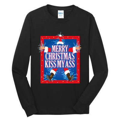 Merry Christmas Kiss My Ass Funny Christmas Vacation Movie Tall Long Sleeve T-Shirt