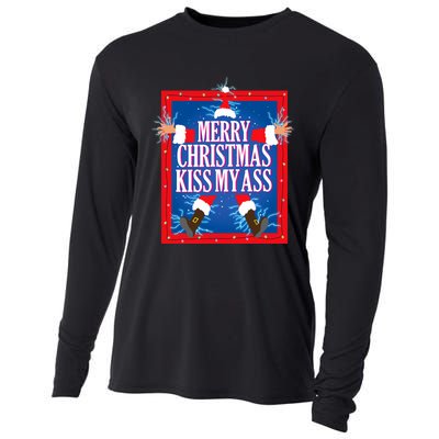 Merry Christmas Kiss My Ass Funny Christmas Vacation Movie Cooling Performance Long Sleeve Crew