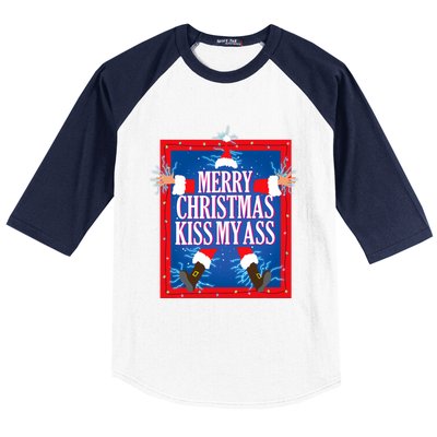 Merry Christmas Kiss My Ass Funny Christmas Vacation Movie Baseball Sleeve Shirt