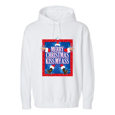 Merry Christmas Kiss My Ass Funny Christmas Vacation Movie Garment-Dyed Fleece Hoodie