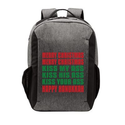 Merry Christmas Kiss My Ass Funny Hanukkah Vacation Vector Backpack