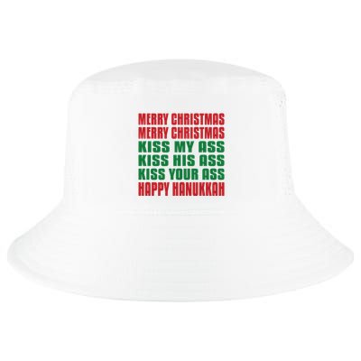 Merry Christmas Kiss My Ass Funny Hanukkah Vacation Cool Comfort Performance Bucket Hat