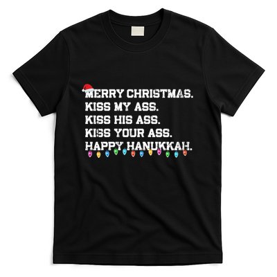 Merry Christmas Kiss My Ass His Ass Your Ass Happy Hanukkah Long Sleeve T-Shirt