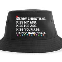 Merry Christmas Kiss My Ass His Ass Your Ass Happy Hanukkah Long Sleeve Sustainable Bucket Hat