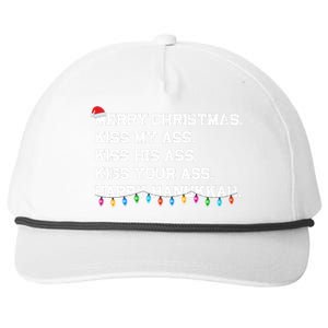 Merry Christmas Kiss My Ass His Ass Your Ass Happy Hanukkah Long Sleeve Snapback Five-Panel Rope Hat