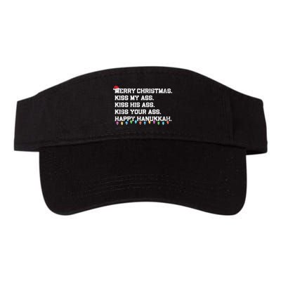 Merry Christmas Kiss My Ass His Ass Your Ass Happy Hanukkah Long Sleeve Visor