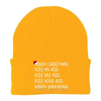 Merry Christmas Kis.s My Ass His Ass Your Ass Happy Hanukkah Knit Cap Winter Beanie