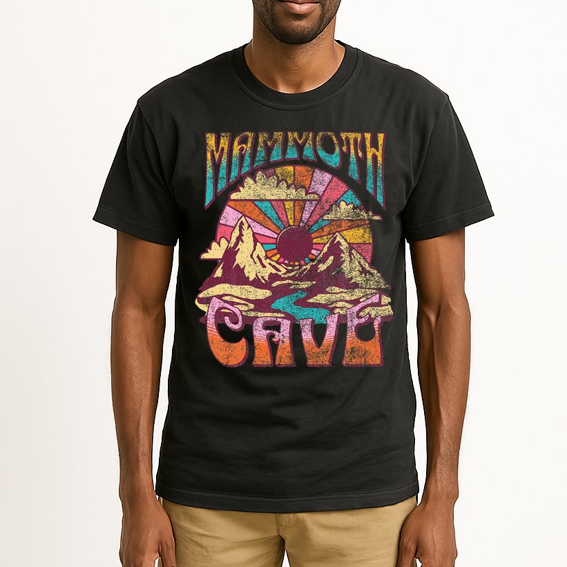 Mammoth Cave Kentucky Nature Hiking Mountains Outdoors Retro Tall T-Shirt