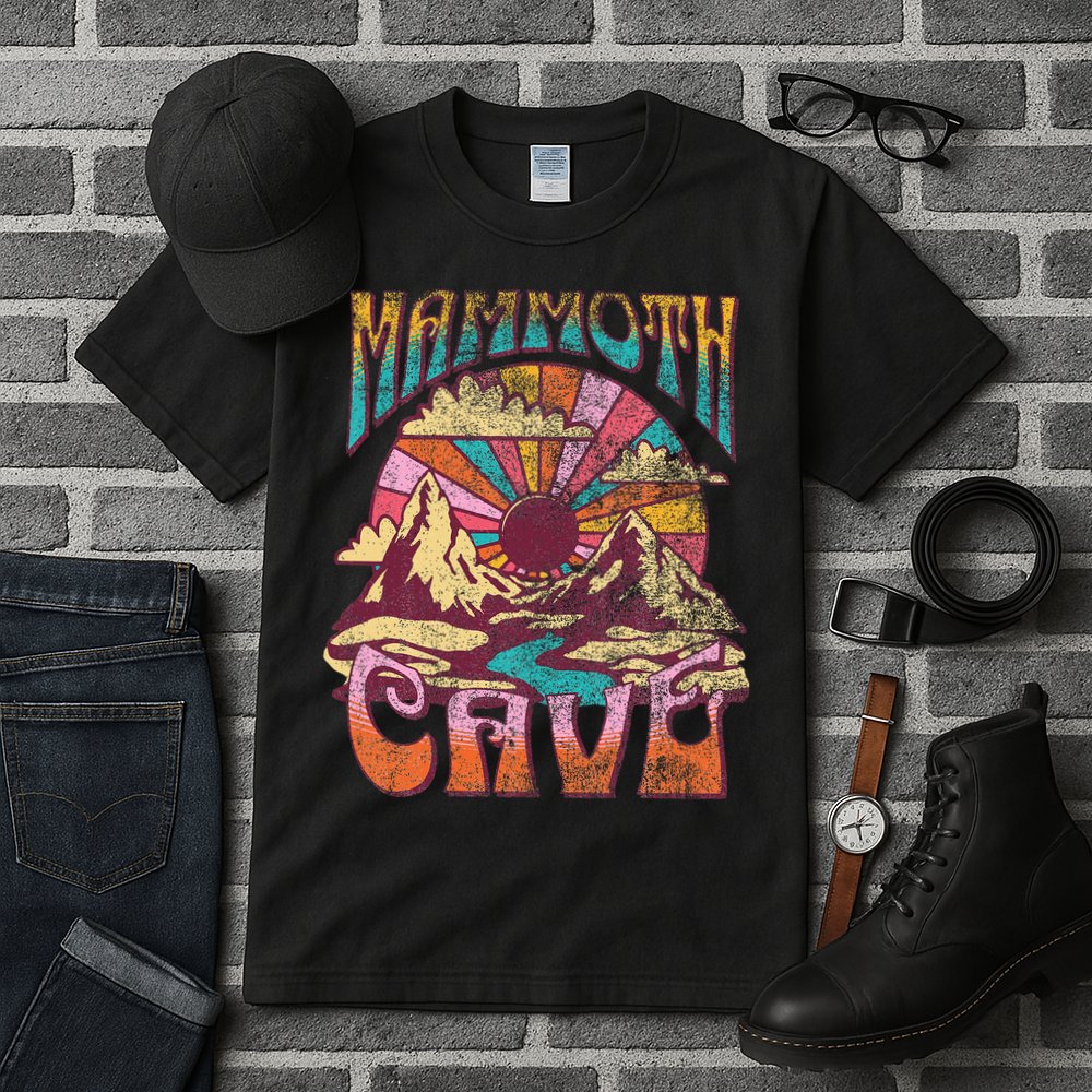 Mammoth Cave Kentucky Nature Hiking Mountains Outdoors Retro Tall T-Shirt