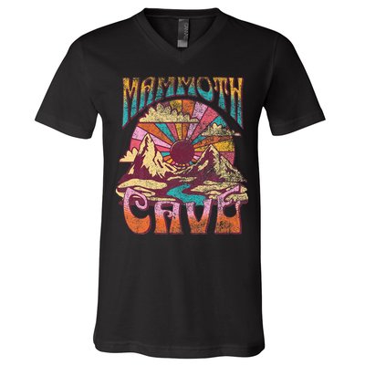 Mammoth Cave Kentucky Nature Hiking Mountains Outdoors Retro V-Neck T-Shirt