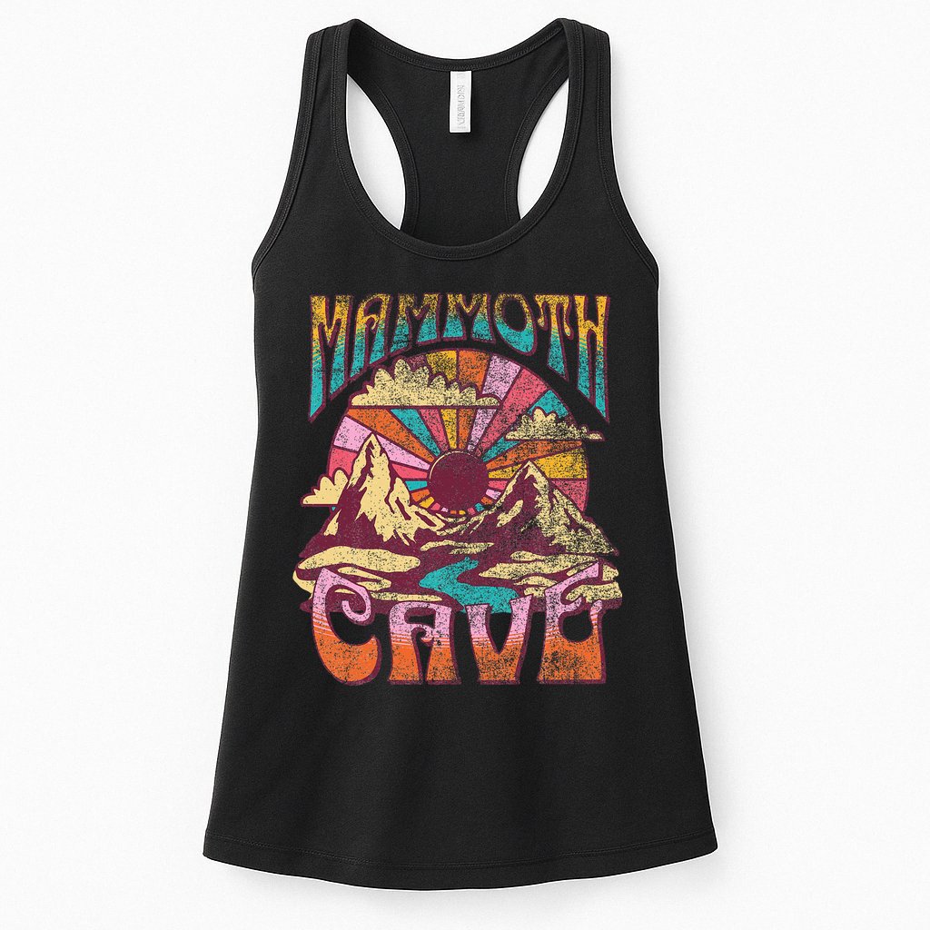 Mammoth Cave Kentucky Nature Hiking Mountains Outdoors Retro Womens Tank Top