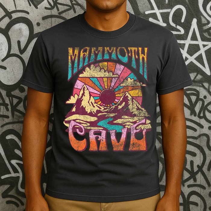 Mammoth Cave Kentucky Nature Hiking Mountains Outdoors Retro T-Shirt