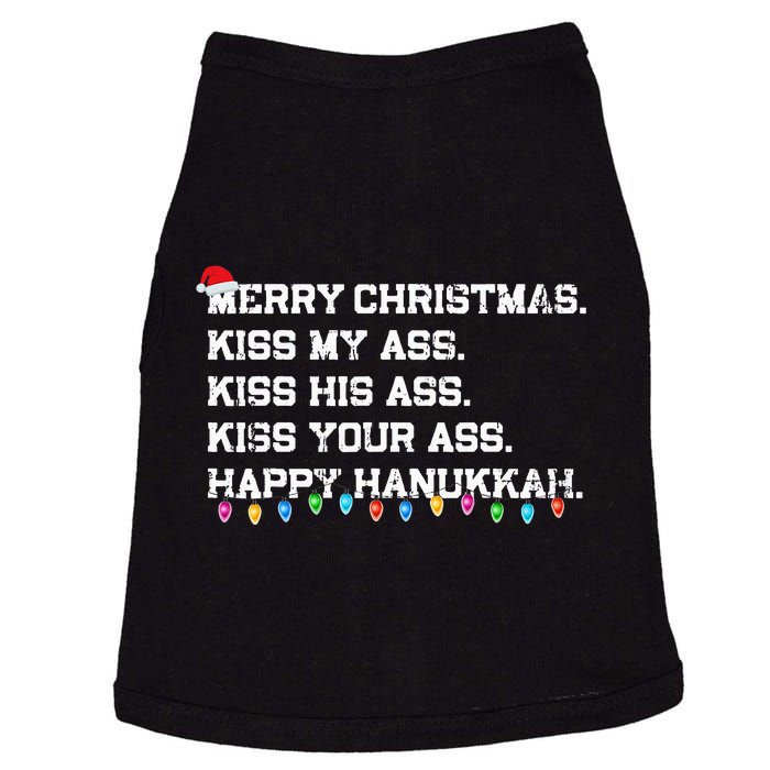 Merry Christmas Ki.ss My Ass His Ass Your Ass Happy Hanukkah  Doggie Tank